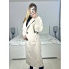 Kabát flaušový dámský (S/M/L ONE SIZE) ITALSKÁ MÓDA IMWAD233316/DU (Velikost M/L, Barva béžová smetanová)