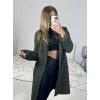 Kabát flaušový beránek dlouhý rukáv dámský (S/M ONE SIZE) ITALSKÁ MÓDA IMWGB233890/DU