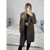 Kabát flaušový beránek dlouhý rukáv dámský (S/M ONE SIZE) ITALSKÁ MÓDA IMWGB233890/DU