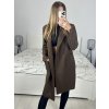 Kabát flaušový beránek dlouhý rukáv dámský (S/M ONE SIZE) ITALSKÁ MÓDA IMWGB233890/DU