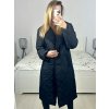 Kabát zimní s beránkem dlouhý rukáv dámský (S/M/L ONE SIZE) ITALSKÁ MÓDA IMD23010/DU (Velikost M/L, Barva Černá)