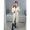 Kabát zimní s beránkem dlouhý rukáv dámský (S/M/L ONE SIZE) ITALSKÁ MÓDA IMD23010/DU (Velikost M/L, Barva Černá)