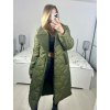Kabát zimní s beránkem dlouhý rukáv dámský (S/M/L ONE SIZE) ITALSKÁ MÓDA IMD23010/DU (Velikost M/L, Barva Černá)