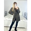 Kabát flaušový dlouhý rukáv dámský (S/M/L ONE SIZE) ITALSKÁ MÓDA IMWBL23013/DU (Velikost M/L, Barva Černo-bílá)