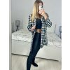 Kabát flaušový dlouhý rukáv dámský (S/M/L ONE SIZE) ITALSKÁ MÓDA IMWBL23013/DU (Velikost M/L, Barva Černo-bílá)