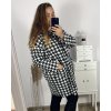 Kabát  dlouhý rukáv dámský nadrozměr (3XL/4XL ONE SIZE) ITALSKÁ MÓDA IMC23346/DU (Velikost 3XL/4XL, Barva bílá)