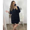 Šaty dlouhý rukáv dámské nadrozměr (3XL/4XL/5XL ONE SIZE) ITALSKÁ MÓDA IM423KATA/DU (Velikost 4XL/5XL, Barva Černá)