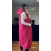 Vesta dlouhá s kapucí bez rukávů dámská (L/XL ONE SIZE) ITALSKÁ MÓDA IMD23711/DU (Velikost L/XL, Barva béžová)