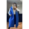 Vesta dlouhá s kapucí bez rukávů dámská (L/XL ONE SIZE) ITALSKÁ MÓDA IMD23711/DU (Velikost L/XL, Barva béžová)