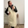 Vesta dlouhá s kapucí bez rukávů dámská (L/XL ONE SIZE) ITALSKÁ MÓDA IMD23711/DU (Velikost L/XL, Barva béžová)