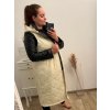 Vesta dlouhá s kapucí bez rukávů dámská (L/XL ONE SIZE) ITALSKÁ MÓDA IMD23711/DU (Velikost L/XL, Barva béžová)