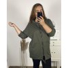 Mikina na zip s kapucí dlouhý rukáv dámská nadrozměr (3XL/4XL ONE SIZE) ITALSKá MóDA IM423048/DU