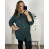 Mikina na zip s kapucí dlouhý rukáv dámská nadrozměr (3XL/4XL ONE SIZE) ITALSKá MóDA IM423048/DU