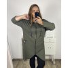 Mikina dlouhá oversize na zip s kapucí dlouhý rukáv dámská nadrozměr (2XL/3XL/4XL ONE SIZE) ITALSKÁ MÓDA IM423574/DU (Velikost 2XL/3XL, Barva Černá)