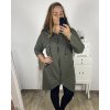 Mikina dlouhá oversize na zip s kapucí dlouhý rukáv dámská nadrozměr (2XL/3XL/4XL ONE SIZE) ITALSKÁ MÓDA IM423574/DU (Velikost 2XL/3XL, Barva Černá)