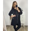 Mikina dlouhá oversize na zip s kapucí dlouhý rukáv dámská nadrozměr (2XL/3XL/4XL ONE SIZE) ITALSKÁ MÓDA IM423574/DU (Velikost 2XL/3XL, Barva Černá)