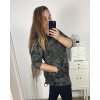 Mikina maskáčová na zip s kapucí dlouhý rukáv dámská nadrozměr (3XL/4XL ONE SIZE) ITALSKÁ MÓDA IM423MASKAC/DU (Velikost 3XL/4XL, Barva maskáčová)