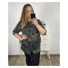 Mikina maskáčová na zip s kapucí dlouhý rukáv dámská nadrozměr (3XL/4XL ONE SIZE) ITALSKÁ MÓDA IM423MASKAC/DU (Velikost 3XL/4XL, Barva maskáčová)