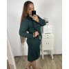 Šaty mikinové/mikina prodloužená na zip s kapucí dlouhý rukáv dámské nadrozměr (2XL/3XL ONE SIZE) ITALSKÁ MÓDA IMD23587/DU