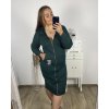 Šaty mikinové/mikina prodloužená na zip s kapucí dlouhý rukáv dámské nadrozměr (2XL/3XL ONE SIZE) ITALSKÁ MÓDA IMD23587/DU