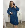 Šaty mikinové/mikina prodloužená na zip s kapucí dlouhý rukáv dámské nadrozměr (2XL/3XL ONE SIZE) ITALSKÁ MÓDA IMD23587/DU
