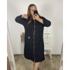 Šaty mikinové/mikina prodloužená na zip s kapucí dlouhý rukáv dámské nadrozměr (2XL/3XL ONE SIZE) ITALSKÁ MÓDA IMD23587/DU