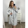Šaty mikinové/mikina prodloužená na zip s kapucí dlouhý rukáv dámské nadrozměr (2XL/3XL ONE SIZE) ITALSKÁ MÓDA IMD23587/DU