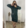 Šaty mikinové/mikina prodloužená na zip s kapucí dlouhý rukáv dámské nadrozměr (2XL/3XL ONE SIZE) ITALSKÁ MÓDA IMD23587/DU