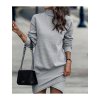 Šaty volnočasové dlouhý rukáv dámské (S/M/L ONE SIZE) ITALSKÁ MÓDA IMD23772/DU