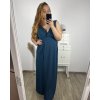 Šaty elegantní společenské dlouhé na ramínka dámské (L/XL ONE SIZE) ITALSKÁ MÓDA IM323VENEZIA/DUR (Velikost L/XL, Barva béžová)