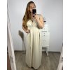 Šaty elegantní společenské dlouhé na ramínka dámské (L/XL ONE SIZE) ITALSKÁ MÓDA IM323VENEZIA/DUR (Velikost L/XL, Barva béžová)