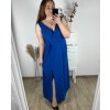 Šaty elegantní společenské dlouhé na ramínka dámské (L/XL ONE SIZE) ITALSKÁ MÓDA IM323VENEZIA/DUR (Velikost L/XL, Barva béžová)