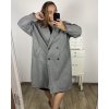 Kabát flaušový dlouhý rukáv dámský nadrozměr (3XL/4XL ONE SIZE) ITALSKÁ MÓDA IMD23MILANO/DU (Velikost 3XL/4XL, Barva Černá)