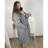 Kabát flaušový dlouhý rukáv dámský nadrozměr (3XL/4XL ONE SIZE) ITALSKÁ MÓDA IMD23MILANO/DU (Velikost 3XL/4XL, Barva Černá)