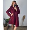 Kabát flaušový dlouhý rukáv dámský nadrozměr (3XL/4XL ONE SIZE) ITALSKÁ MÓDA IMD23MILANO/DU (Velikost 3XL/4XL, Barva Černá)