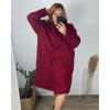 Kabát flaušový dlouhý rukáv dámský nadrozměr (3XL/4XL ONE SIZE) ITALSKÁ MÓDA IMD23MILANO/DU (Velikost 3XL/4XL, Barva Černá)