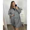 Kabát flaušový dlouhý rukáv dámský nadrozměr (3XL/4XL ONE SIZE) ITALSKÁ MÓDA IMD23MILANO/DU (Velikost 3XL/4XL, Barva Černá)
