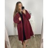 Kabát flaušový dlouhý rukáv dámský nadrozměr (3XL/4XL ONE SIZE) ITALSKÁ MÓDA IMD23MILANO/DU (Velikost 3XL/4XL, Barva Černá)
