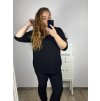 Tunika dlouhý rukáv dámská nadrozměr (2XL/3XL ONE SIZE) ITALSKÁ MÓDA IM723DIANA/DU (Velikost 3XL/4XL, Barva modrá petrolejová)