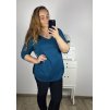 Tunika dlouhý rukáv dámská nadrozměr (2XL/3XL ONE SIZE) ITALSKÁ MÓDA IM723DIANA/DU (Velikost 3XL/4XL, Barva modrá petrolejová)