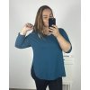 Tunika dlouhý rukáv dámská nadrozměr (2XL/3XL ONE SIZE) ITALSKÁ MÓDA IM723DIANA/DU (Velikost 3XL/4XL, Barva modrá petrolejová)