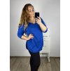 Tunika dlouhý rukáv dámská nadrozměr (2XL/3XL ONE SIZE) ITALSKÁ MÓDA IM723DIANA/DU (Velikost 3XL/4XL, Barva modrá petrolejová)
