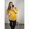 Tunika dlouhý rukáv dámská nadrozměr (2XL/3XL ONE SIZE) ITALSKÁ MÓDA IM723DIANA/DU (Velikost 3XL/4XL, Barva modrá petrolejová)