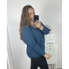 Svetr oversize dlouhý rukáv dámský nadrozměr (3XL/4XL/5XL ONE SIZE) ITALSKá MODA IM723KAILA/DU (Velikost 3XL/4XL, Barva modrá petrolejová)