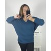 Svetr oversize dlouhý rukáv dámský nadrozměr (3XL/4XL/5XL ONE SIZE) ITALSKá MODA IM723KAILA/DU (Velikost 3XL/4XL, Barva modrá petrolejová)