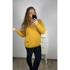 Svetr oversize dlouhý rukáv dámský nadrozměr (3XL/4XL/5XL ONE SIZE) ITALSKá MODA IM723KAILA/DU (Velikost 3XL/4XL, Barva modrá petrolejová)