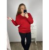 Svetr oversize dlouhý rukáv dámský nadrozměr (3XL/4XL/5XL ONE SIZE) ITALSKá MODA IM723KAILA/DU (Velikost 3XL/4XL, Barva modrá petrolejová)