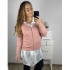 Svetr na knoflíky dlouhý rukáv dámský (M/L ONE SIZE) ITALSKá MODA IM723EVELIN/DU (Velikost M/L, Barva zelená smaragdová)
