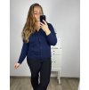Svetr na knoflíky dlouhý rukáv dámský (M/L ONE SIZE) ITALSKá MODA IM723EVELIN/DU (Velikost M/L, Barva zelená smaragdová)