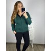 Svetr na knoflíky dlouhý rukáv dámský (M/L ONE SIZE) ITALSKá MODA IM723EVELIN/DU (Velikost M/L, Barva zelená smaragdová)